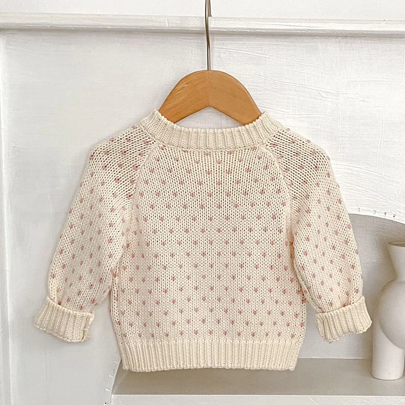 ربيع جديد 2026 0-3 سنوات ملابس الأطفال حديثي الولادة الفتيات سترة معطف طفل رضيع فتاة الحياكة طويلة الأكمام سترة معطف #3