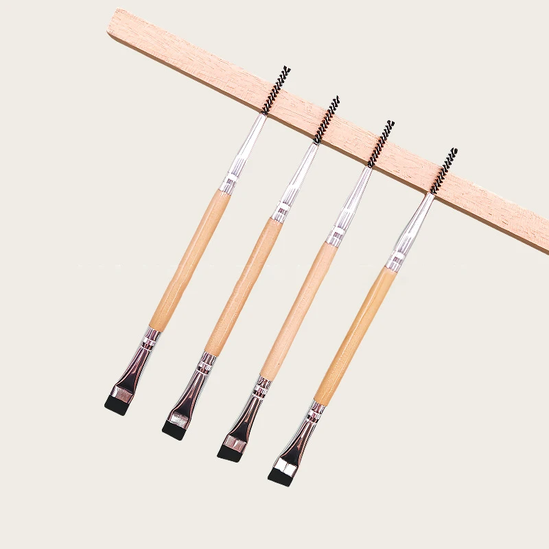 Brosse à sourcils peigne à cils pinceaux de maquillage double extrémité brosse plate/angle brosse Spoolie 2 en 1 ensemble de pinceaux à sourcils outil de maquillage
