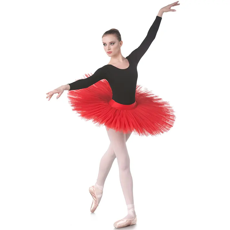 

BLL001 Новые балетные костюмы, красная полупачка, предпрофессиональная балетная танцевальная пачка для девочек и женщин, тренировочная репетиционная юбка-пачка