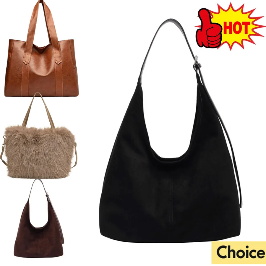 

Retro Large Capacity Suede Bucket Bag Women's Hot Sale Of The Season New Autumn Winter Fashion Single Shoulder Bag Stylish