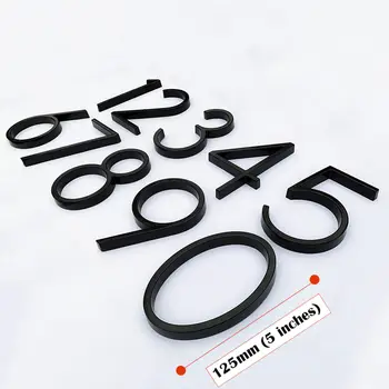 125毫米黑色門牌號碼字母戶外地址牌,適用於庭院,懸浮金屬門牌號碼,現代郵箱標誌 10 最佳銷售 門牌號碼 - №1