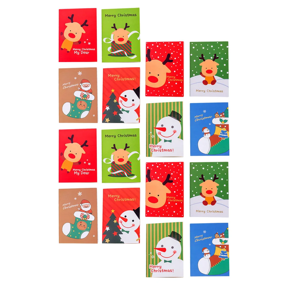 

24 Pcs Christmas Pocket Book Cartoon Notepad Paper School Gift Practical Writing Notepads Xmas Appearance Mini