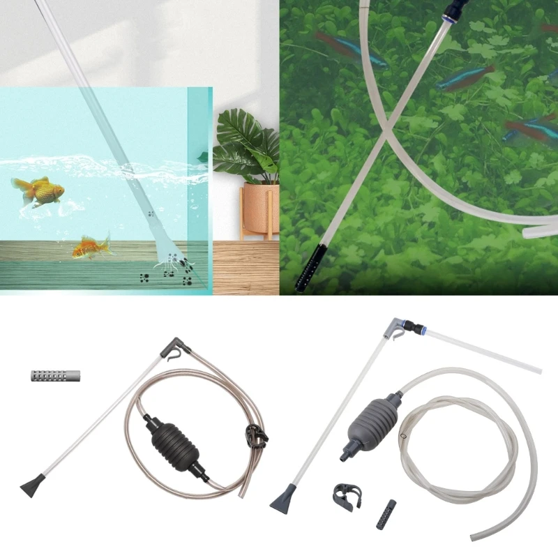 Water Exchanger Automatic Siphon Pump FishTank Fish  Toilet Suction Aquarium Siphon Fish  Water Changer Siphon