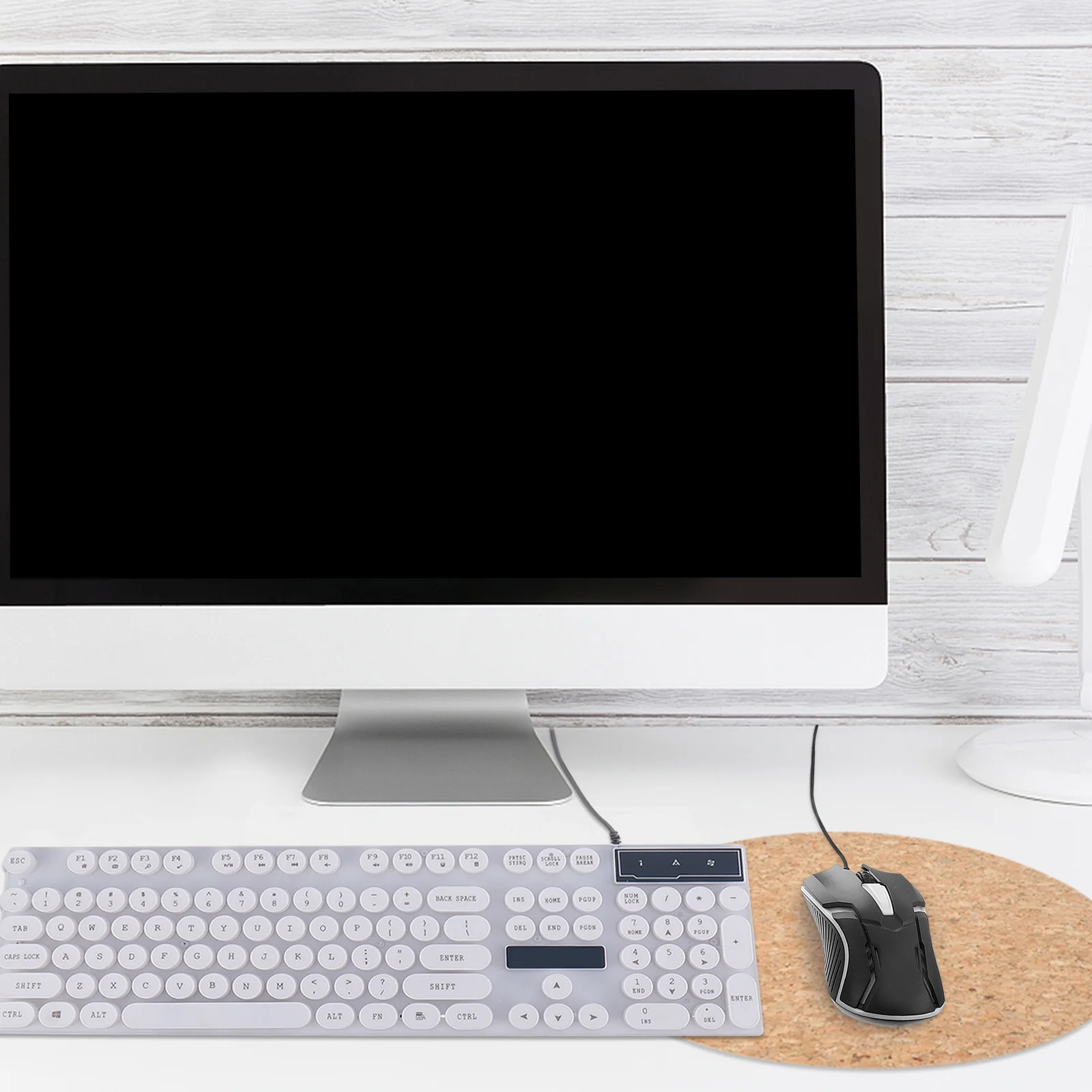 

2pcs Dual-Sided Mouse Mat Natural Cork Small Round Gaming Mousepad Smooth Anti-Slip For Office Laptop Computer Work Efficiency