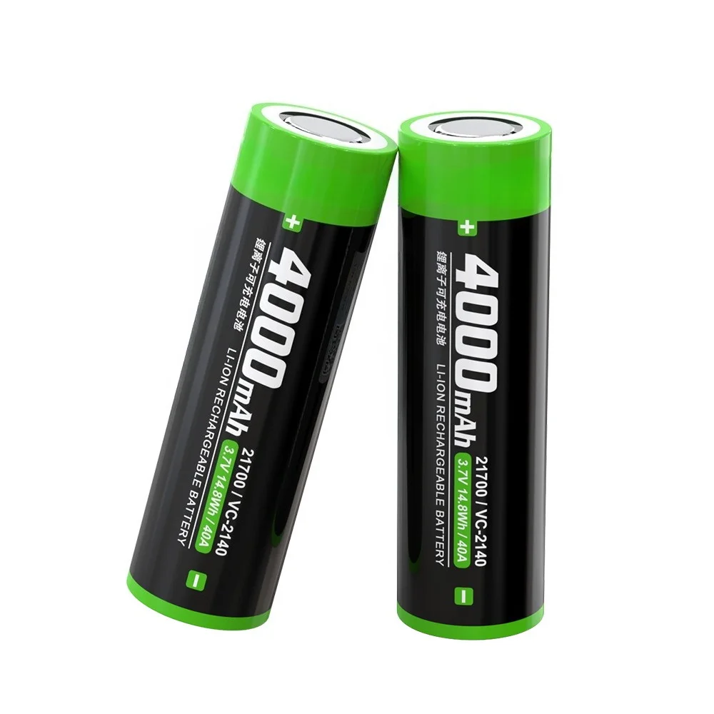 3.7 فولت 21700 بطارية ليثيوم 4000 مللي أمبير خلية الطاقة 40A التفريغ المستمر للدراجة الإلكترونية/الطائرة بدون طيار/Vape/RC بطارية ليثيوم أيون قابلة للشحن