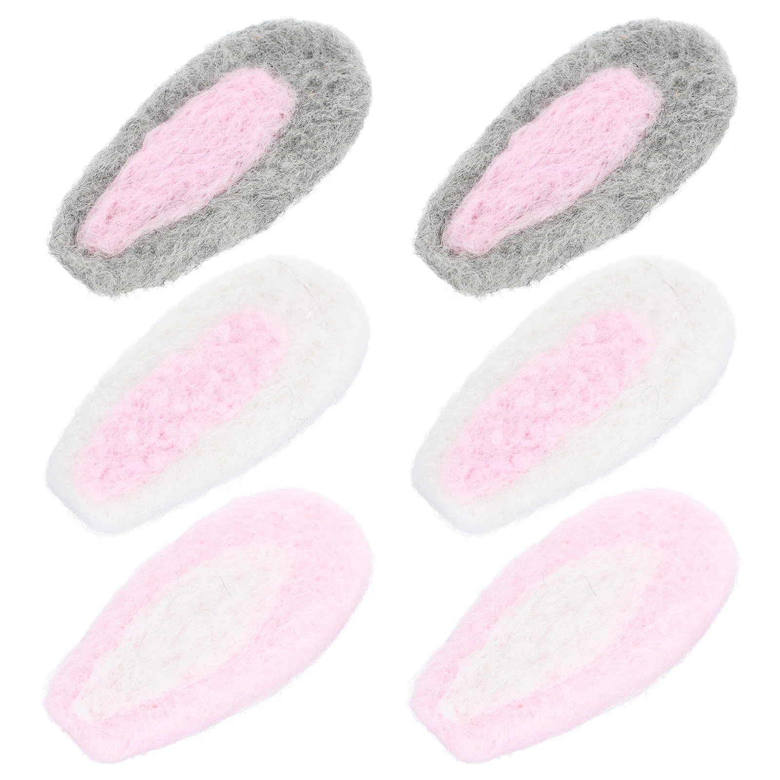 

3 Pairs White Ears Decoration DIY Wool Felt Hairb Accessories Headdress Diy Hair Pin Materials Props for Easter