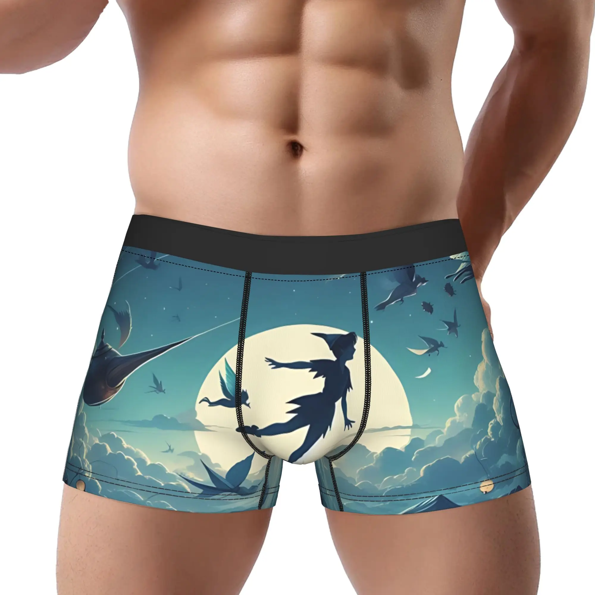 

1 шт. Трусы-шорты Peter Pan Jolly Roger для мужчин, мужское нижнее белье с принтом