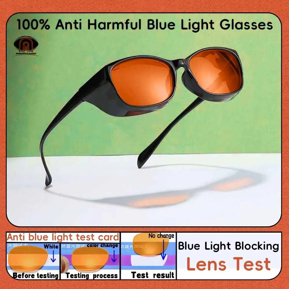 Orange red lenses glasses blue light blocking goggles, integrated anti leakage design, multi functional unisex glasses