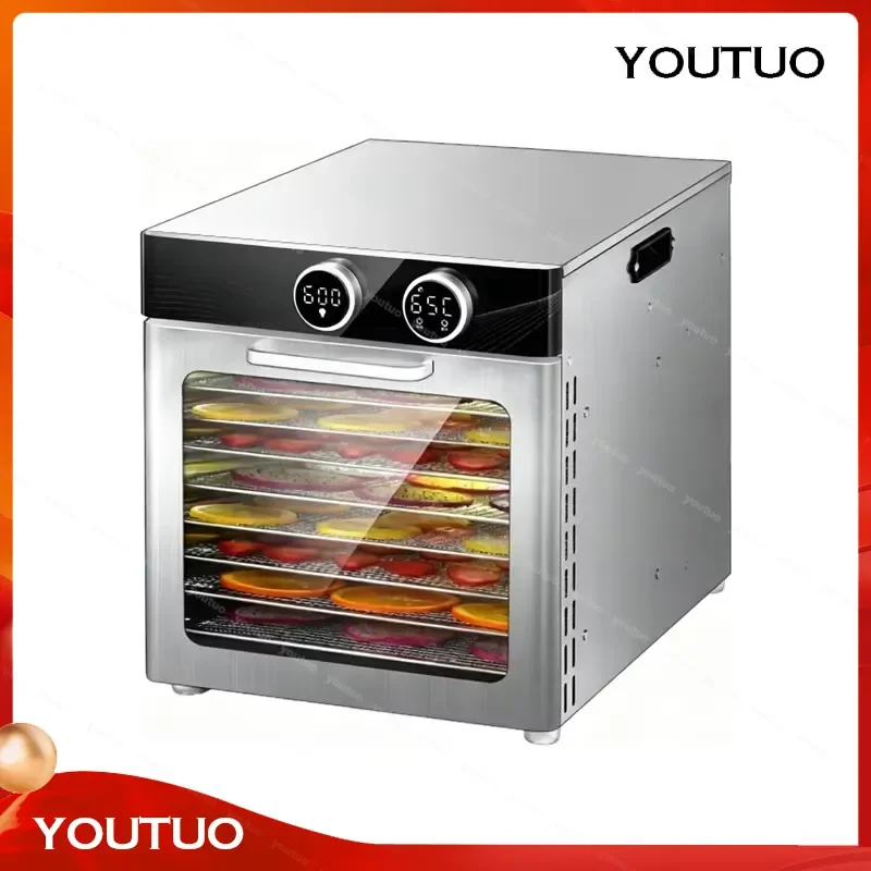  Smart Knob Food Dehydrator Multi-Function Pet Snacks Beef Jerky Maker 8-Tray Fruit Vegetable Dryer with Digital Timer