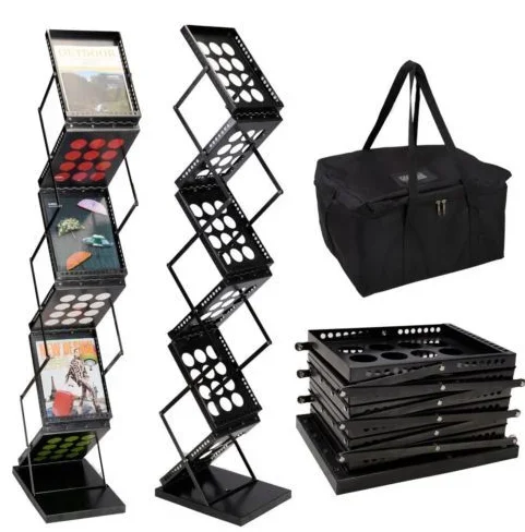 Trade Show Display Literature Brochure Rack A4 size double side iron steel magazine holder stand