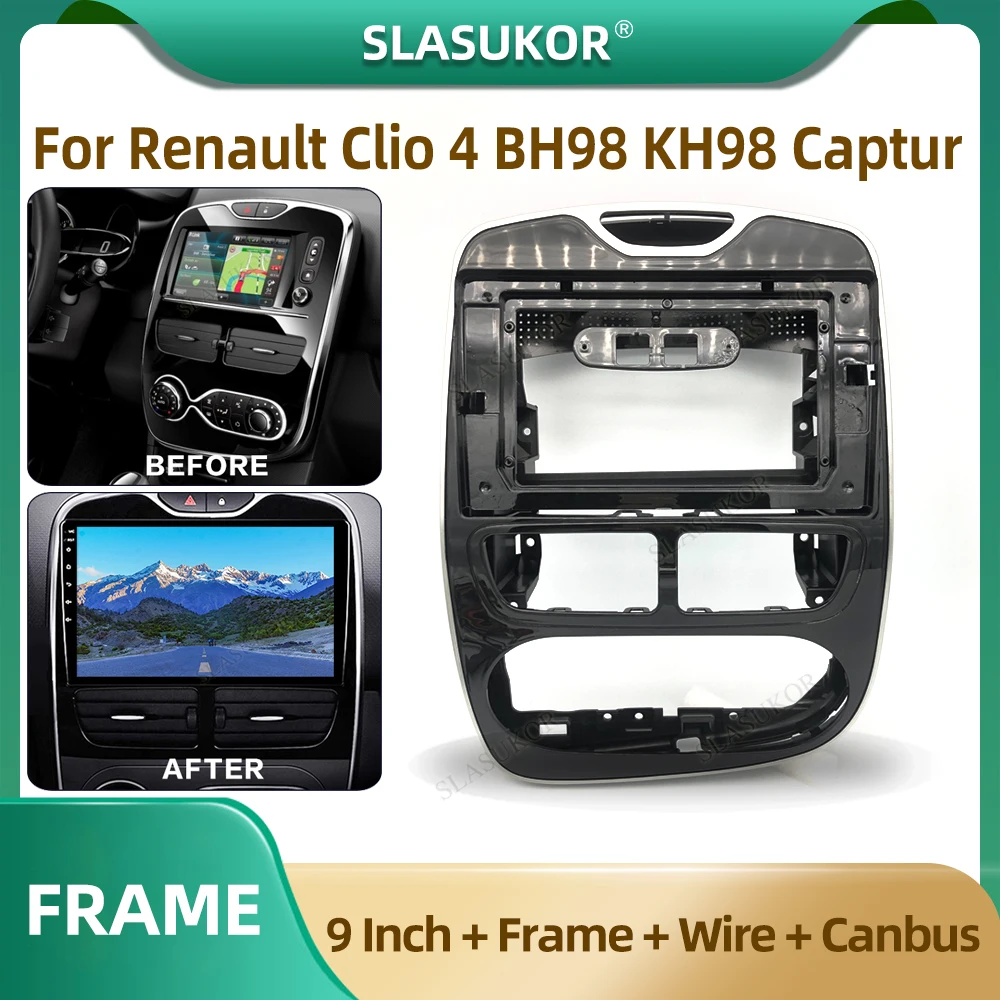 10 Inch For Renault Clio 4 BH98 KH98 Captur ZOE 2012-2016 Car Radio Fascia Car Radio Panel Wire Sleeve Frame Dashboard Original