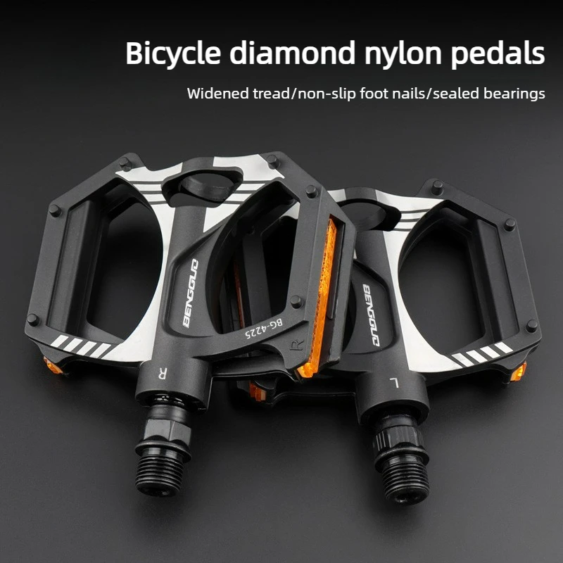 Fahrrad-Diamantpedale aus strapazierfähigem Nylon, ultraleicht, mit Dual-DU-Lager, MTB- und Rennradpedale, rutschfeste Plattform, Fahrradausrüstung