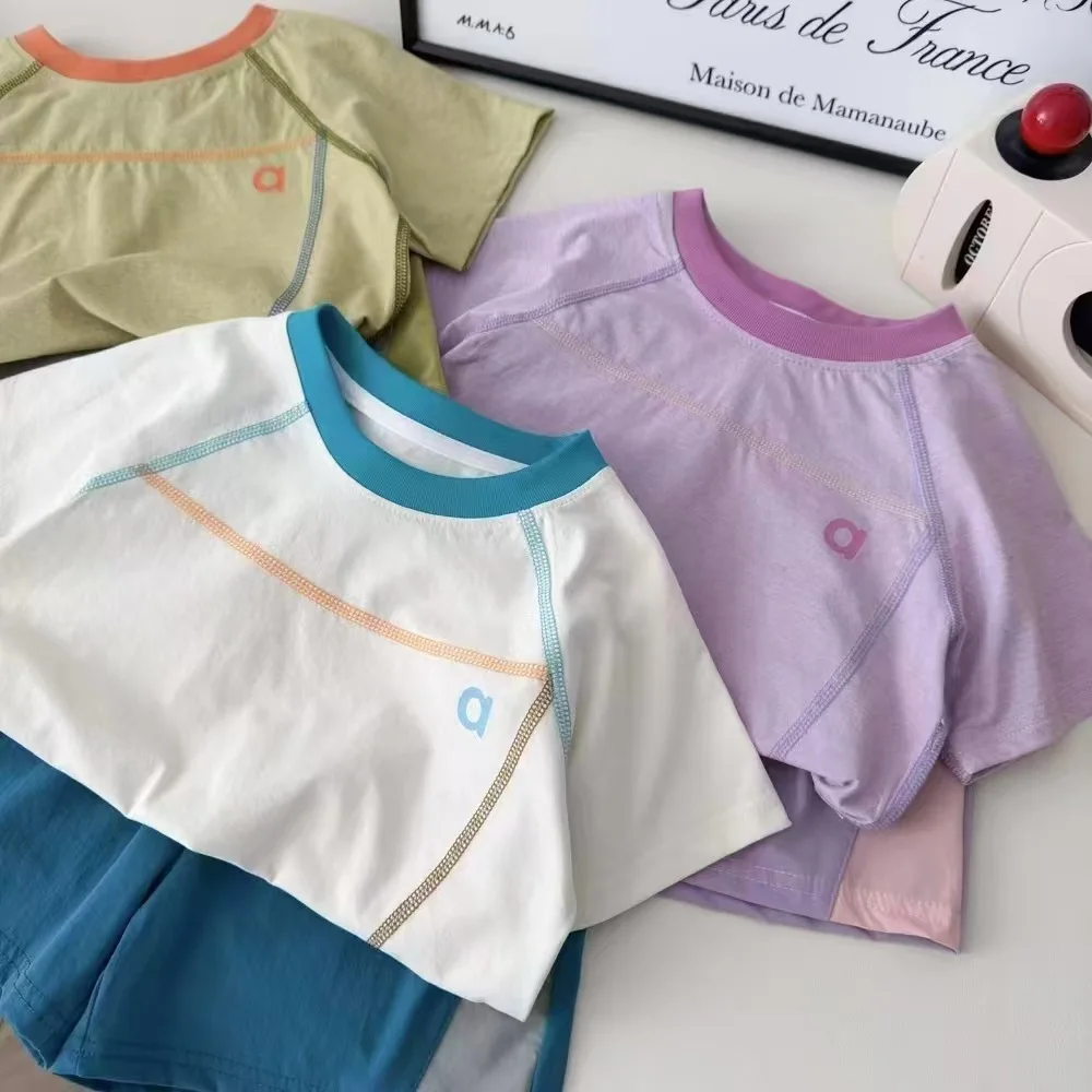 2026 Children's Sets Quick Drying Sports Set Summer Boys Girls Short Sleeved Shorts Baby Breathable Casual Two Piece Set