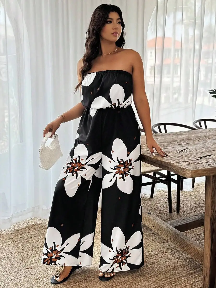 Mono sin tirantes de talla grande, de moda para el verano