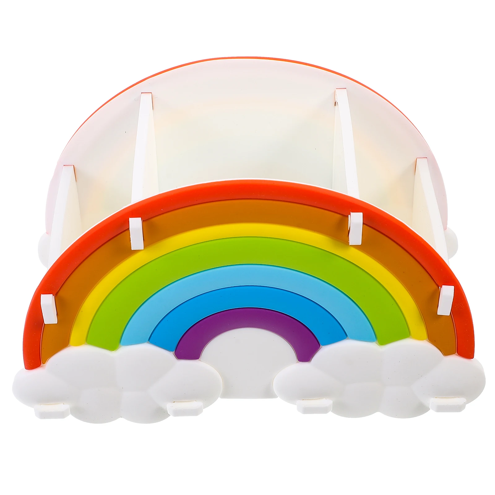 

Rainbow Makeup Brush Storage Box Silicone Pencil Holder 3 Compartments Closed Design Desk ganizer Art Supplies Pen