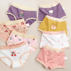 Girls Panties Kids Cotton Underwear Children's Briefs Cherry Cartoon Short 4Pcs/lot