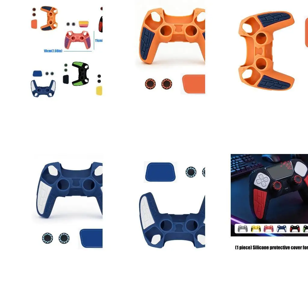 滑りにくい質感と衝撃吸収を備えたソフトシリコン保護カバー-正確にフィットするゲームパッドケース-p5-コントローラー-d2rc-用