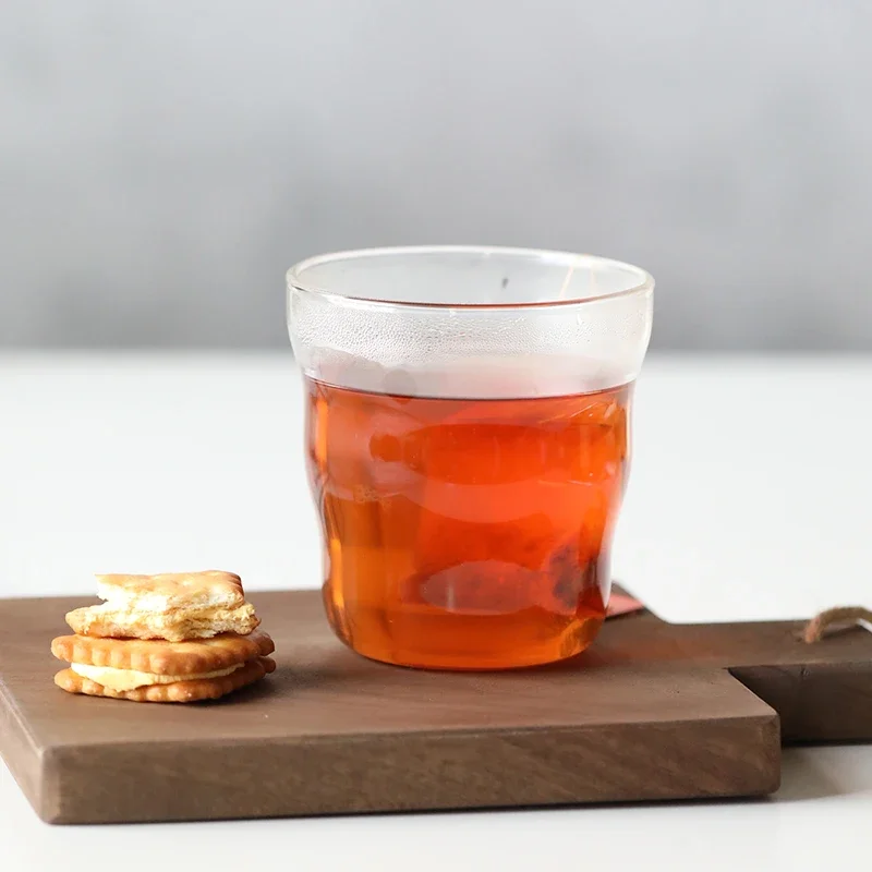 Retro Glass Coffee Cup for Women Home Use American Style Ice Coffee Cup Tea Coffee Beautiful Instrument Handmade Drinking Cup