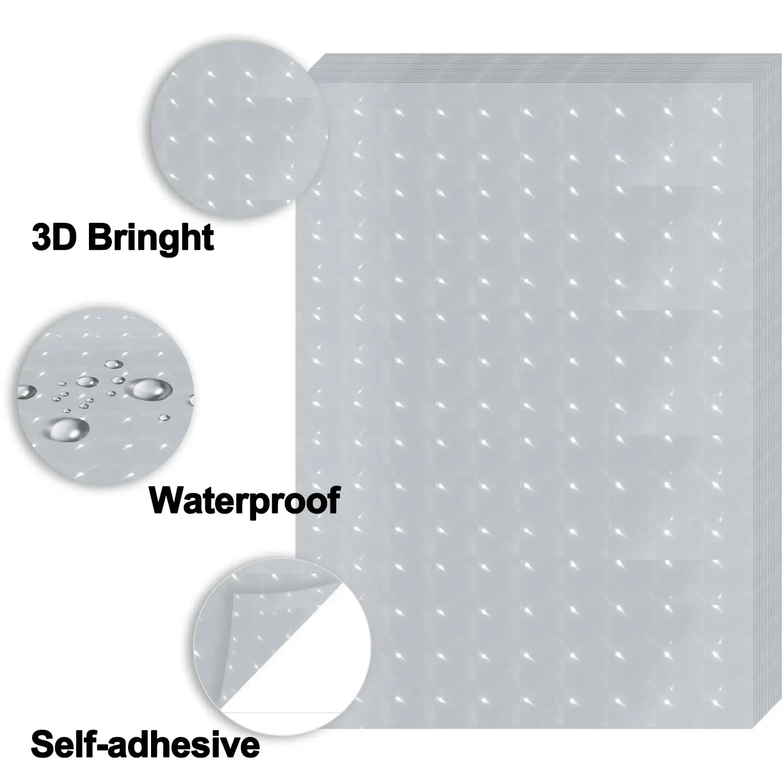 10/20/40 ورقة A4 ثلاثية الأبعاد ستيريو متقلب قابلة للطباعة PET لامعة شبه شفافة - للمشروعات اليدوية التي تصنعها بنفسك والملصقات والمكتب