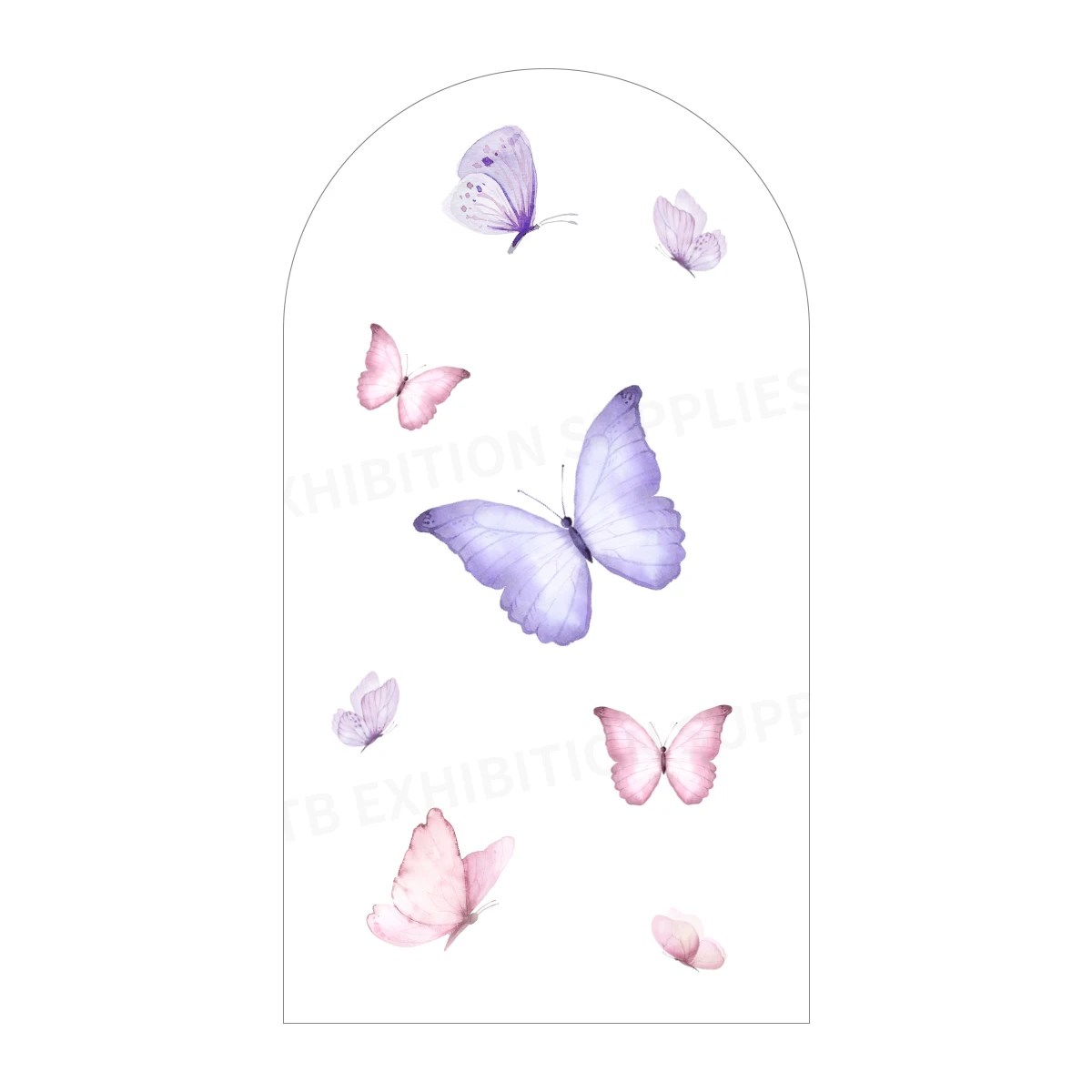 Arch Backdrop Cover Watercolor Butterfly Flowers Girl Birthday Photography Arched Background Baby Shower Custom Party Decoration