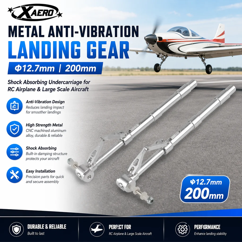 

XAERO Metal Anti-Vibration Landing Gear Ф12.7mm 200mm Shock Absorbing Undercarriage for RC Airplane & Large Scale Aircraft Parts