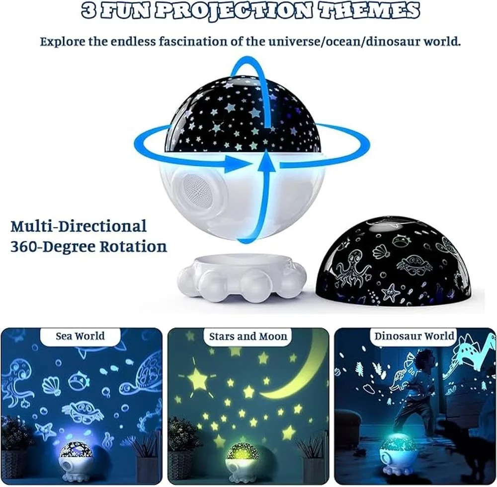 Fish Projector 5d Holographic Night Light Projector 360 Degree Rotation Sea Life Theme Films Using