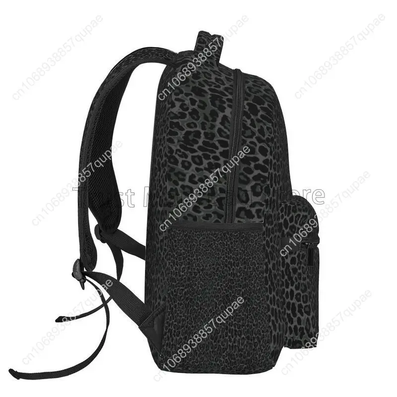 Black Leopard Print Travel Backpacks School Bag Lightweight Student Bookbag Unisex Laptop Daypack for Travel Hiking Camping