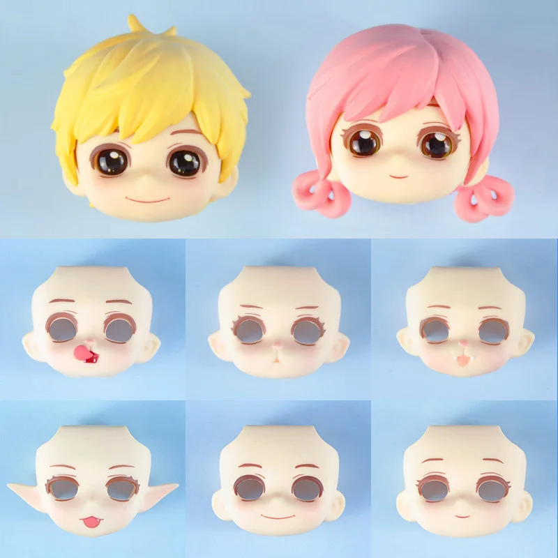 New YMY Makeup Face GSC Replacement Face Elf Cat Face Movable Eyes for Ob11, Obitsu 11, Dod, P9 Body, 1/12bjd Doll Accessories