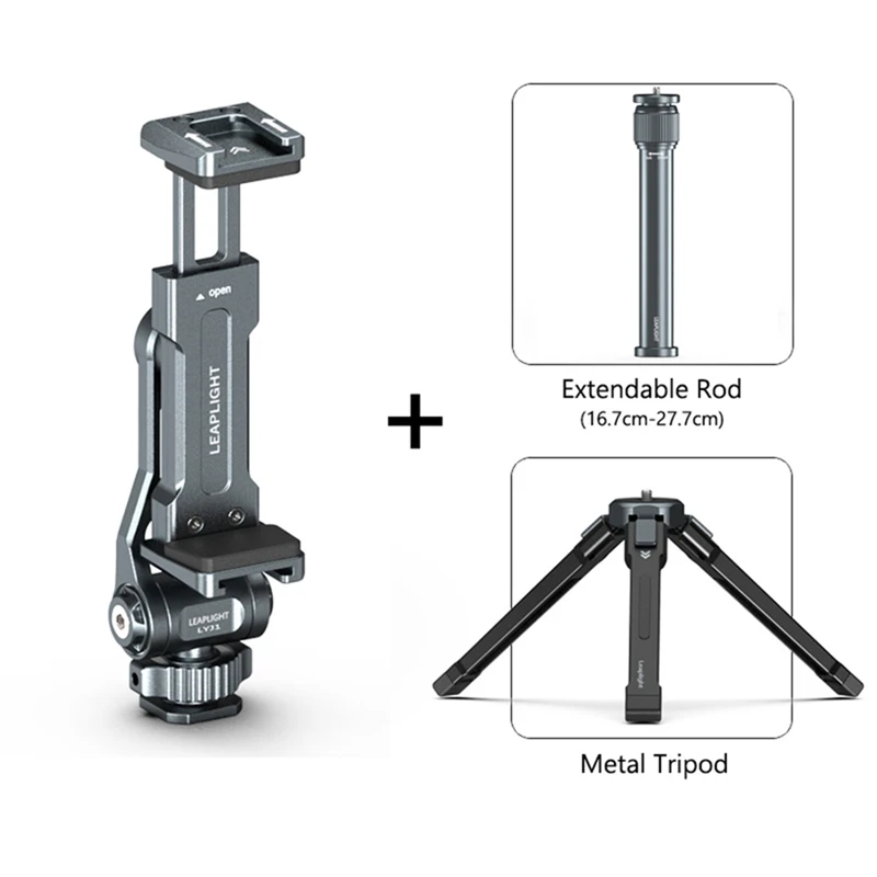 Imagem -05 - Câmera Hot Shoe Phone Holder Monitor de Tripé Dupla Sapata Fria para Iphone Câmera Samsung Dslr Mic Fill Light