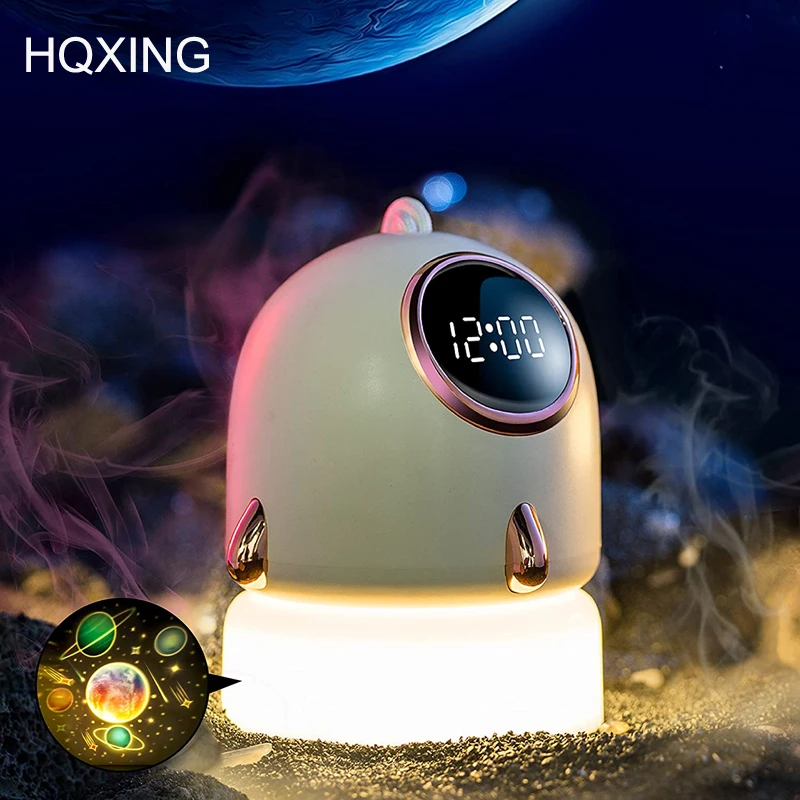 

HQXING Night Light Projector Clock With 6 Projecting Films, Best Gift For Baby Boys Or Girls, Warm White