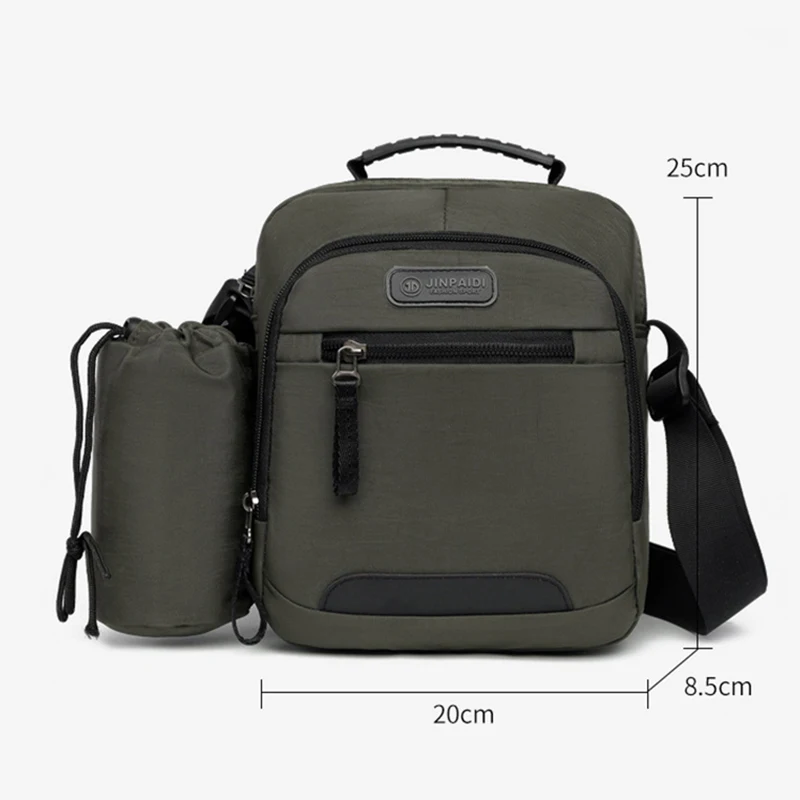 Men Shoulder Bag Waterproof Crossbody Bags with Bottle Pocket Multifunctional Outdoor Travel Pack Large Capacity Oxford Handbag