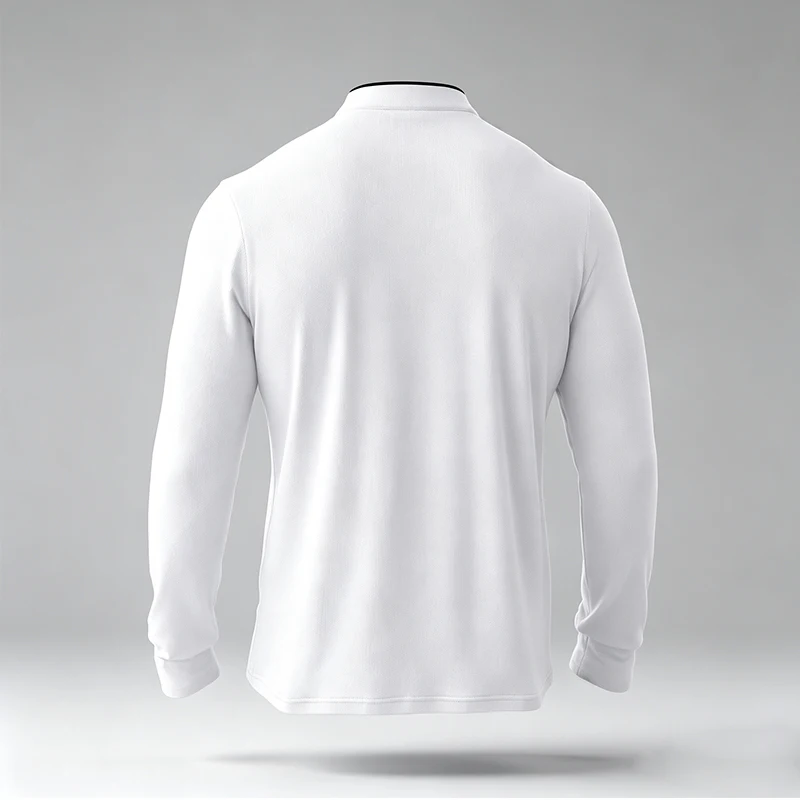 Herren-Langarm-Pullover mit halbem Reißverschluss, Stehkragen, aus leichtem Material, ideal für Reisen, Einkäufe und den täglichen, legeren Gebrauch. – Detail 8