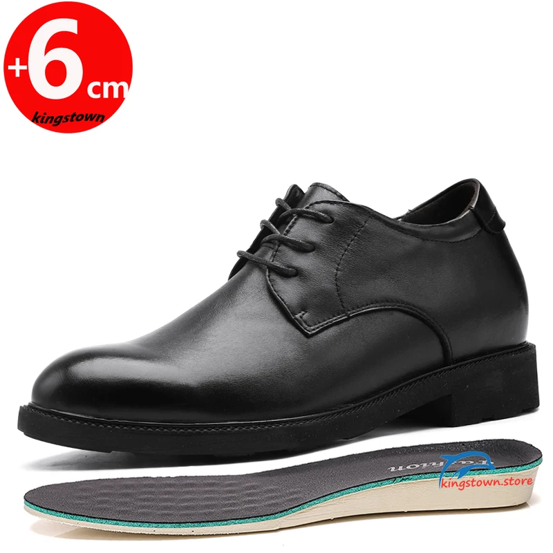 

Men Business Leather Shoes Elevator Height Increase Insole 6-7CM British Office Black Fashion Leisure