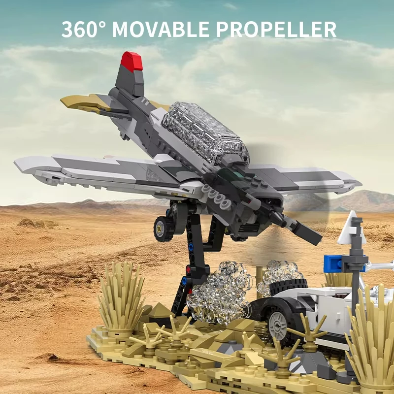 1233 pçs militar indianaed cruzada lutador blocos de construção para jones clássico avião filme veículo céu adereços brinquedos diy presentes