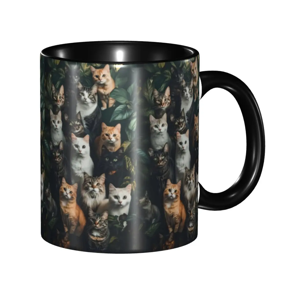

Кружка для кофе с милым черным котом на заказ, керамическая кружка с забавным котенком для любителей животных, креативный подарок