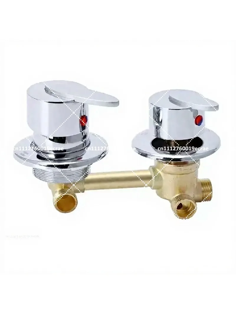 3 Way Brass Shower Mixer Valve Wall Mount Water Outlet Screw Thread 10cm Center Distance Bathroom Faucet Tap