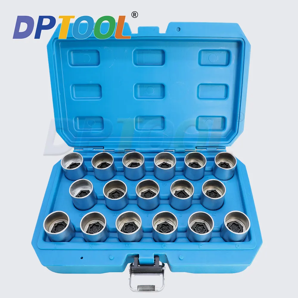 17pcs Wheel Nut Screws Socket Set Anti-theft Removal Tool for Land Rover Range Rover