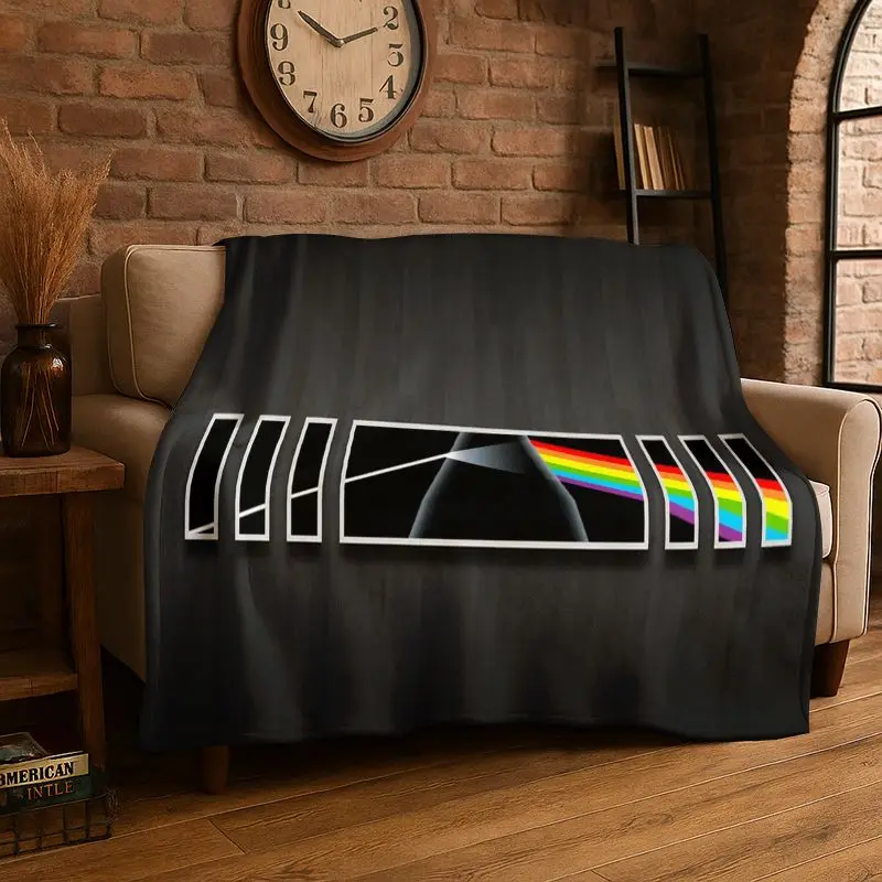 New Music Pink F-Floyd Rock Band Flannel Throw Blanket,Warm Cozy Blanket for Bed,Sofa,Couch,Bedroom,Living Room,Office,Camping
