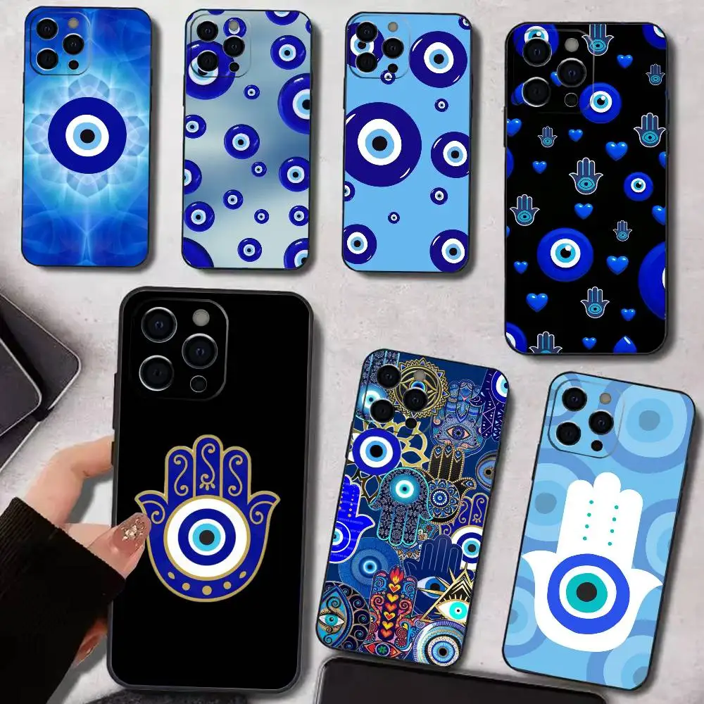 

Lucky Blue Evil Eye Phone Case Silicone Soft For IPhone 17 16 15 14 13 12 11 X XR Plus Pro Max Plus