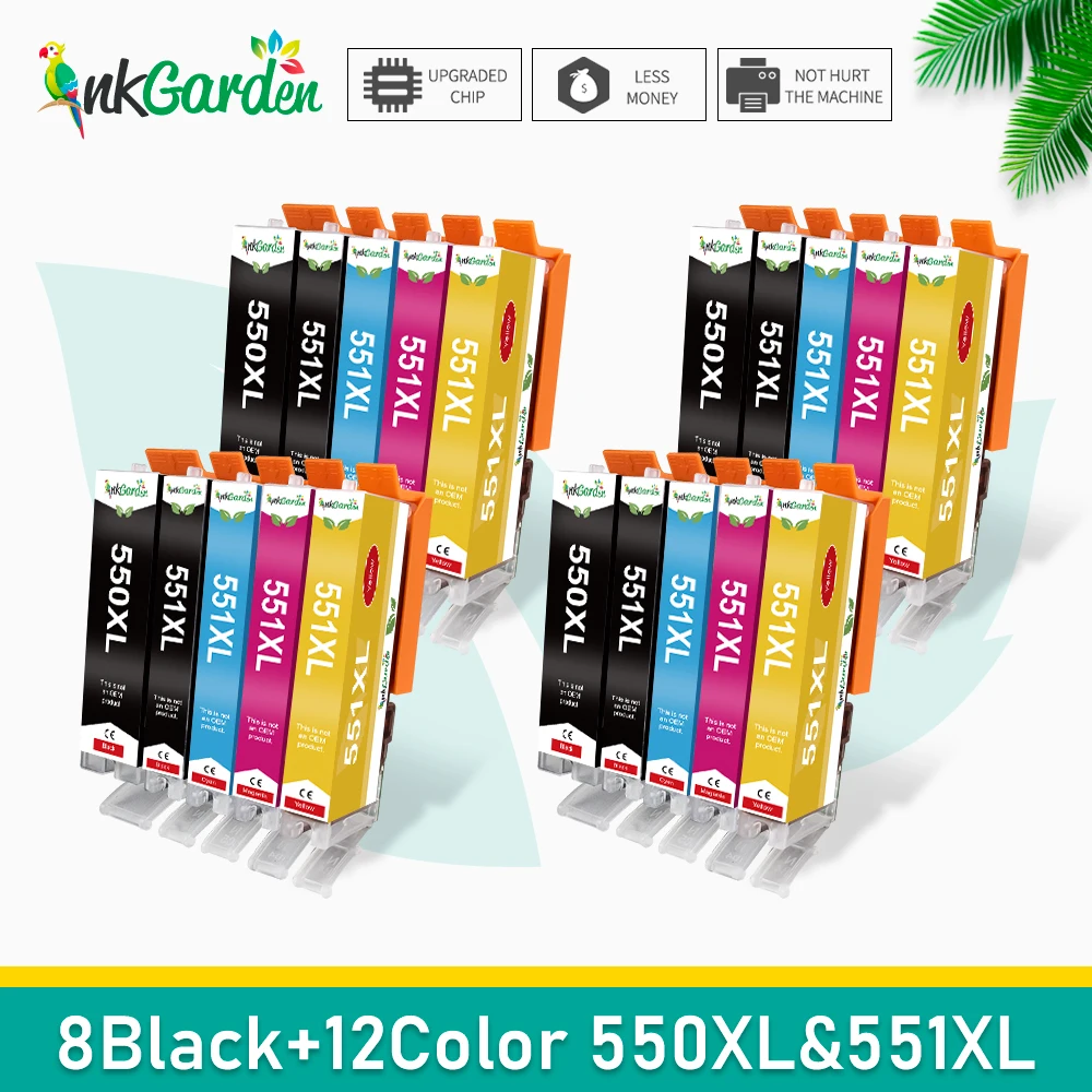 PGI550 XL Compatible Canon CLI 551 PGI 550 Ink Cartridge for Pixma iP7250 iX6850 MG5550 MG5650 MG6450 MG6650 MX725 MX925