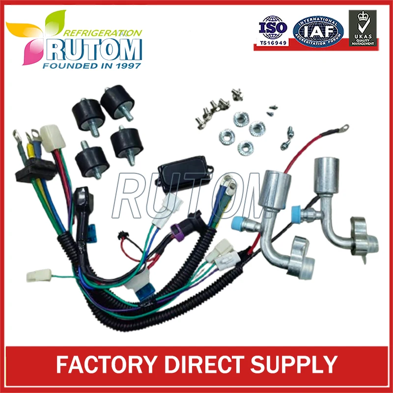 24V DC Electric Air Conditioning Compressor R134a 2200W Comes with a mounting bracket ，DC compressor for vehicle RL23-024 FT02-Y