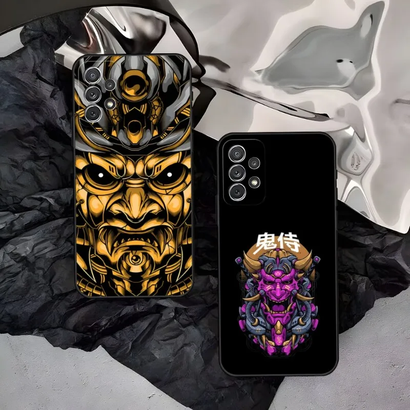 Japan Samurai Oni Mask Tiger Lion Phone Case For Huawei P50 P30 P40 P10 P20 P9 Pro Plus 2022 Psmart Z Nova 8I 8 8SE Back Cover