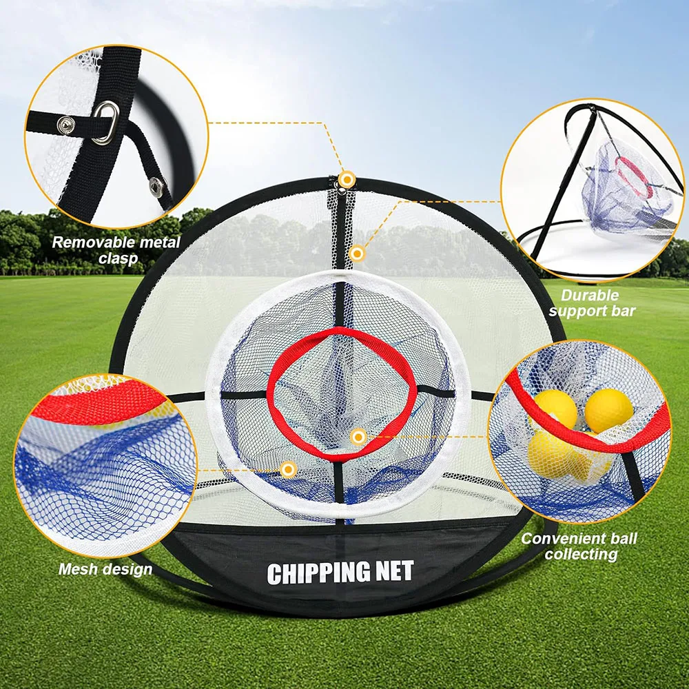 Red de práctica de Golf plegable portátil para interiores y exteriores, Red de Chipping para Columpio de Golf, Red de portería para acampar al aire