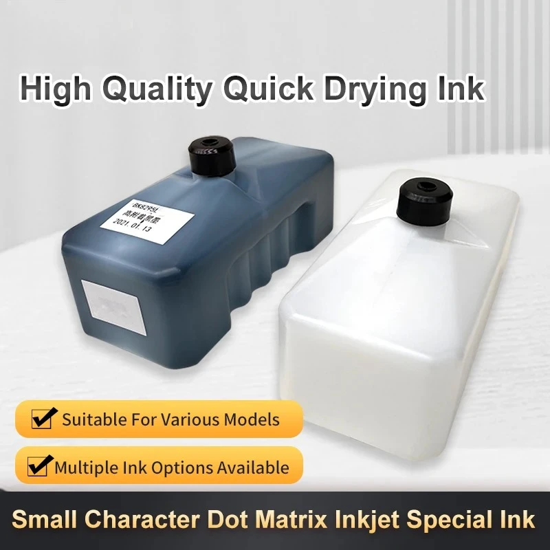 Small Character 825ml Inkjet Printer with High Adhesion Quick Drying for Ink Coding Machines Waterproof Pure Black & White Inks