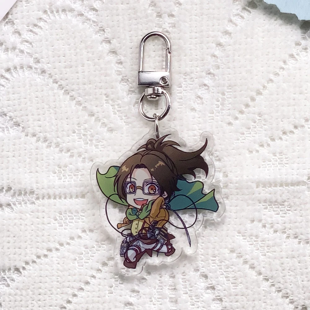 1/7PCS Anime Attack on Titan Green robe Acrylic Car Keychain Accessories Keyrings Friends Gifts Bag Charms Cute Backpack Pendant image 6