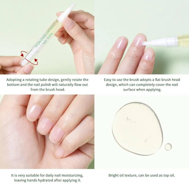Penna a olio per cuticole per unghie – Rinforzante naturale per unghie e trattamento della crescita, ripara le unghie danneggiate, promuove la crescita e illumina