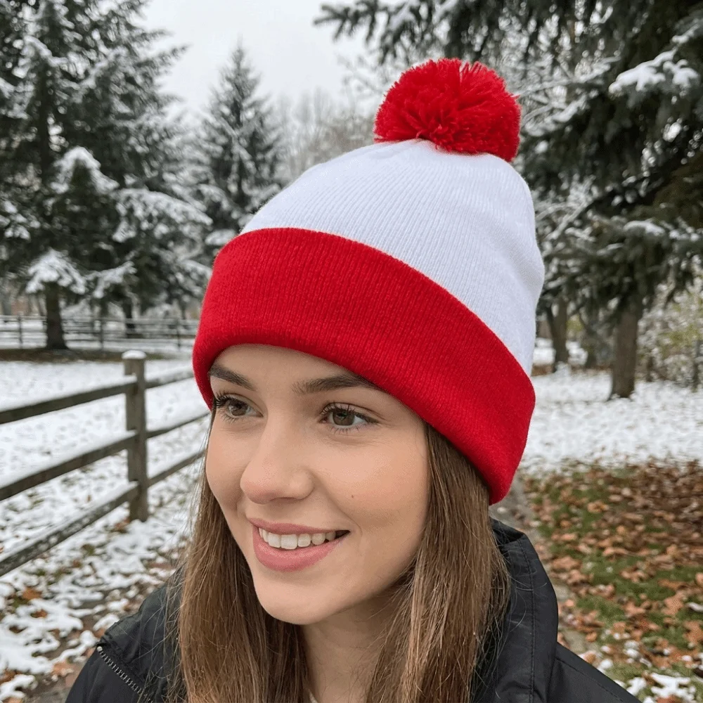 Merry Christmas Hat Christmas Knitted Hat Green Red Crochet Santa Beanie Hat Woolen Hat Warm Striped Hat Happy New Year