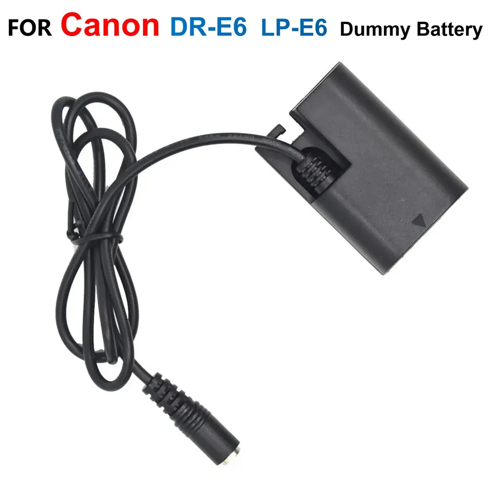 DR-E6 DC Coupler LP-E6 Dummy Battery Fit External Power Charger For Canon EOS 5D Mark II III EOS 5D2 5D3 6D 7D 7D2 60D 7D (Body)