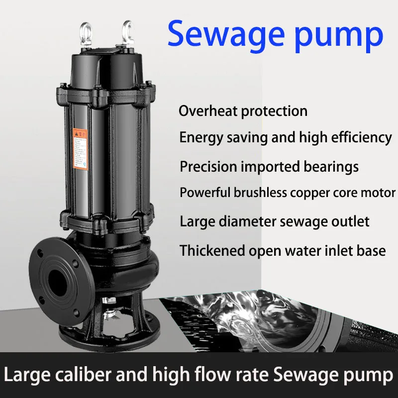 

WQ Large flow and high head agricultural mud pumping engineering basement submersible pump non clogged sewage pump