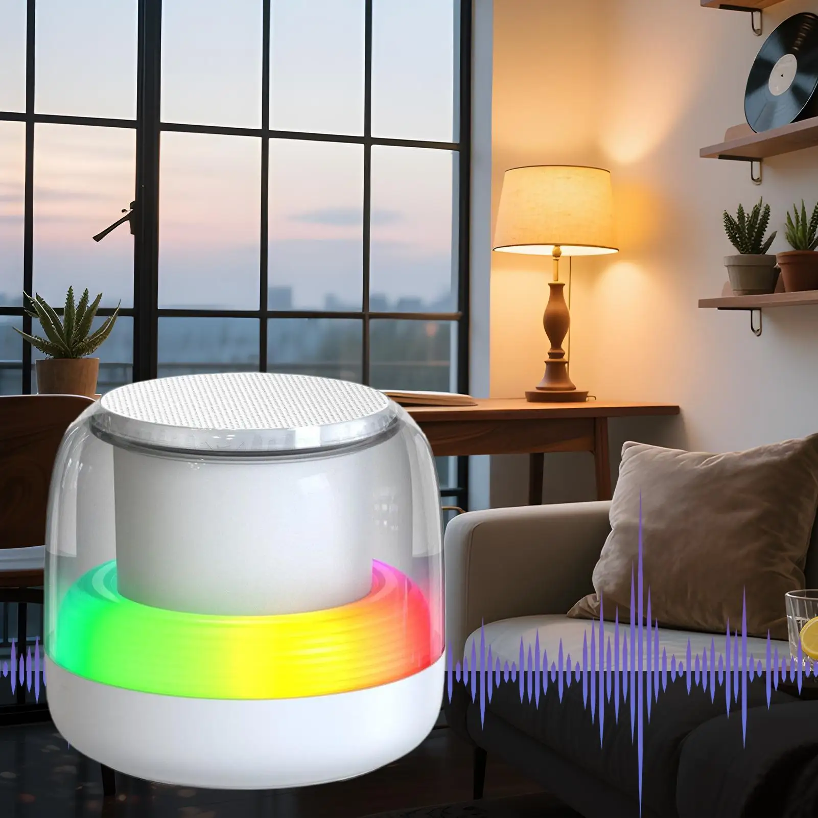 مكبر صوت لاسلكي 5.0 مكبرات صوت مع ضوء RGB مشغل موسيقى صوت محمول مع 7 تنفس متدرج مسبقًا #3